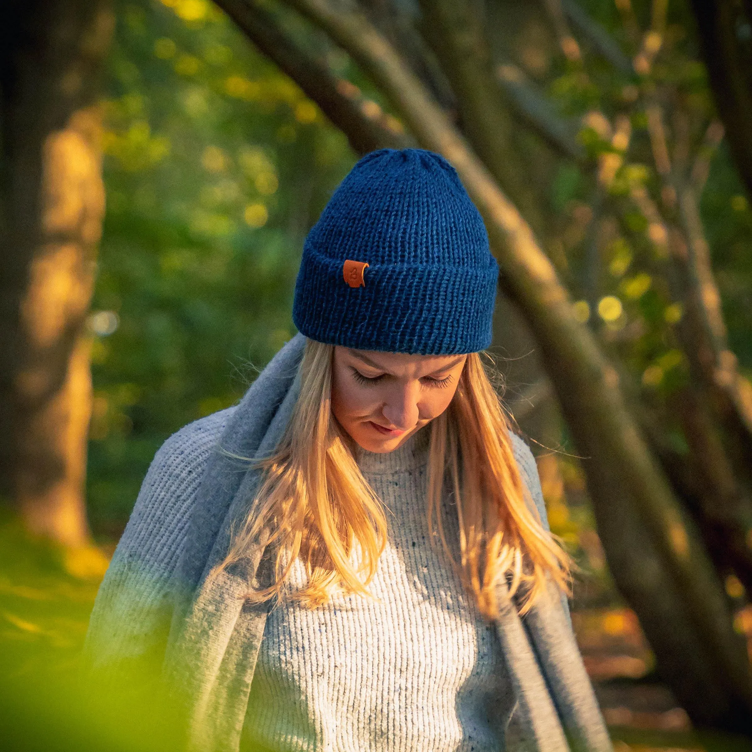 Alpaca Wool Beanie Hat - Mauve Mix