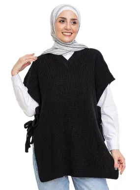 Black Cut Belt Pullover