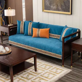 Chenille sofa cushion non-slip four seasons universal solid color simple fabric sofa towel cover