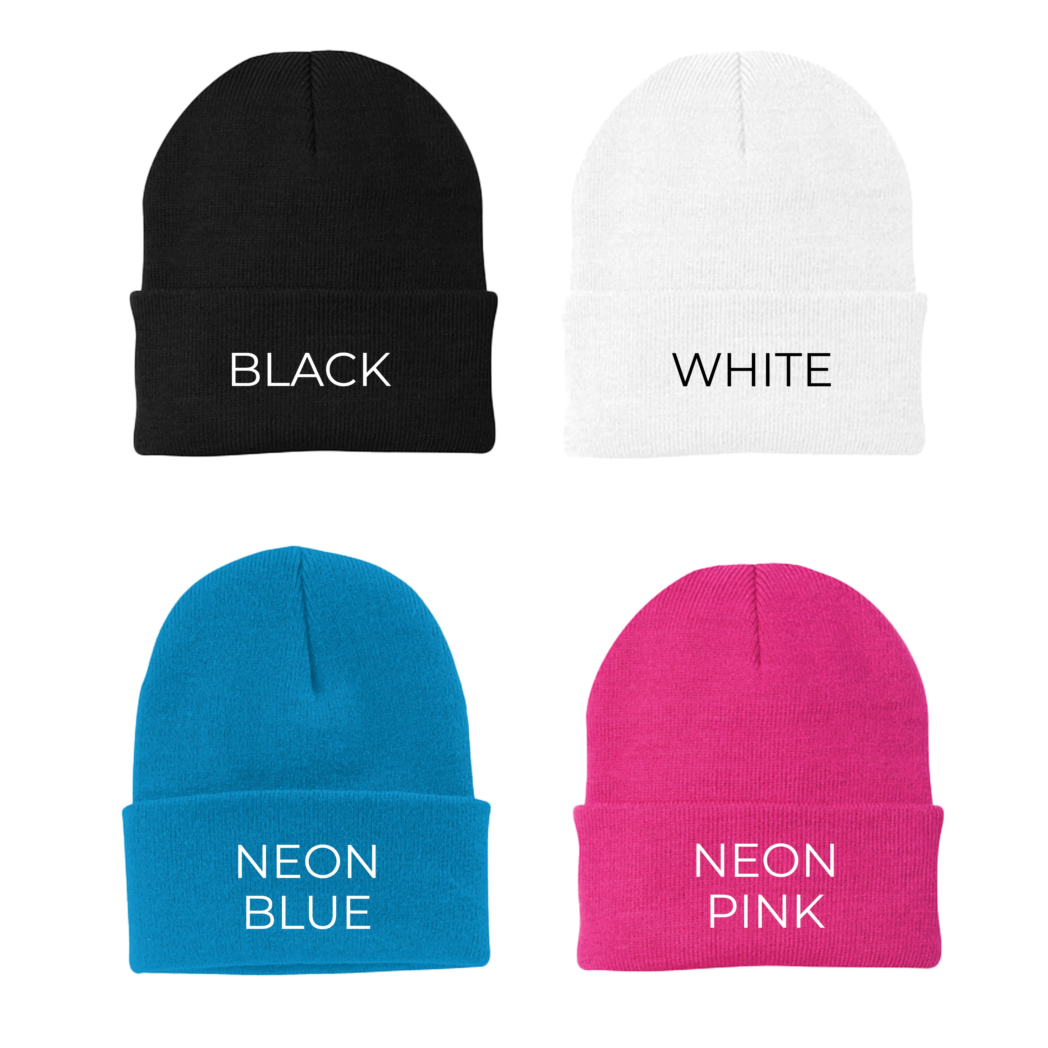 Delta Phi Epsilon Bubble Embroidered Beanie - DPHIE Pastel