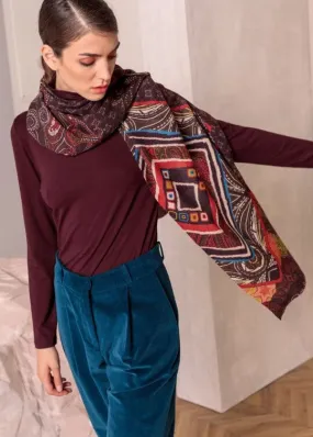 IVKO Printed Scarf Geometric Pattern