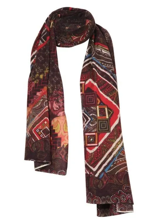 IVKO Printed Scarf Geometric Pattern