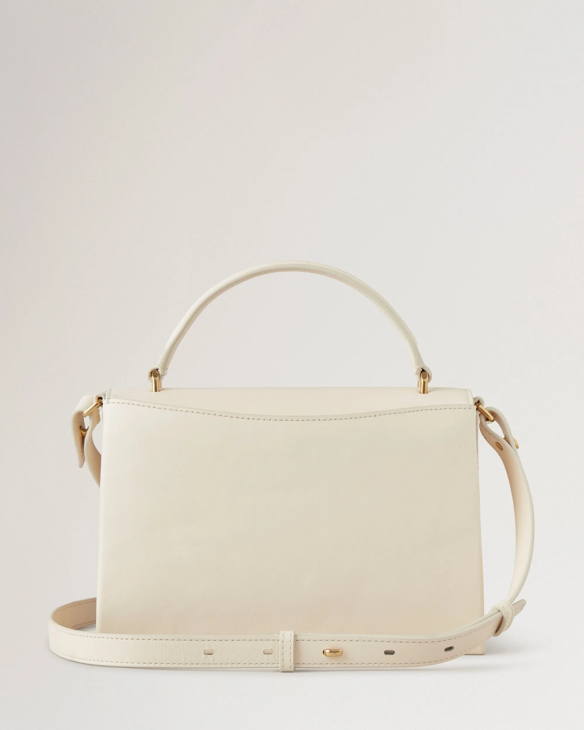 Lana Top Handle Eggshell High Gloss Leather