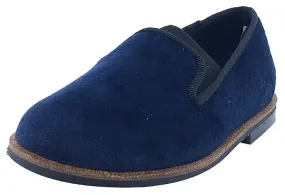 Luccini Boy's and Girl's Slip-On Smoking Loafer (Marino Navy Velvet) Luccini Boy's and Girl's Slip-On Smoking Loafer (Marino Navy Velvet)