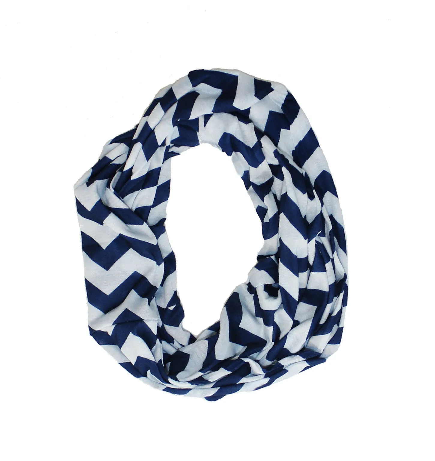 Navy & White Chevron Infinity Scarf