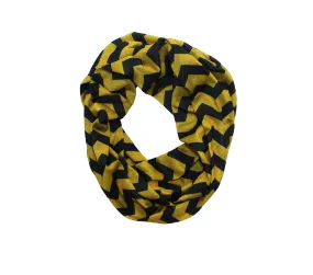 Old Gold & Black Chevron Infinity Scarf