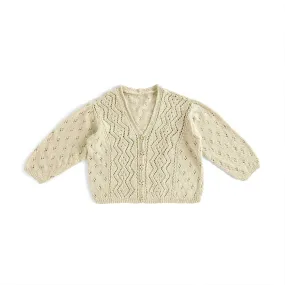 Patons Knit Vertical Lace Panels Cardigan
