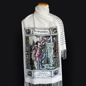 Rapunzel Scarf Shawl Wrap, Book Scarf, Literary Scarf, Classic Literature, Brothers Grimm Fairy Tale, Cozy Gift for Book Lovers