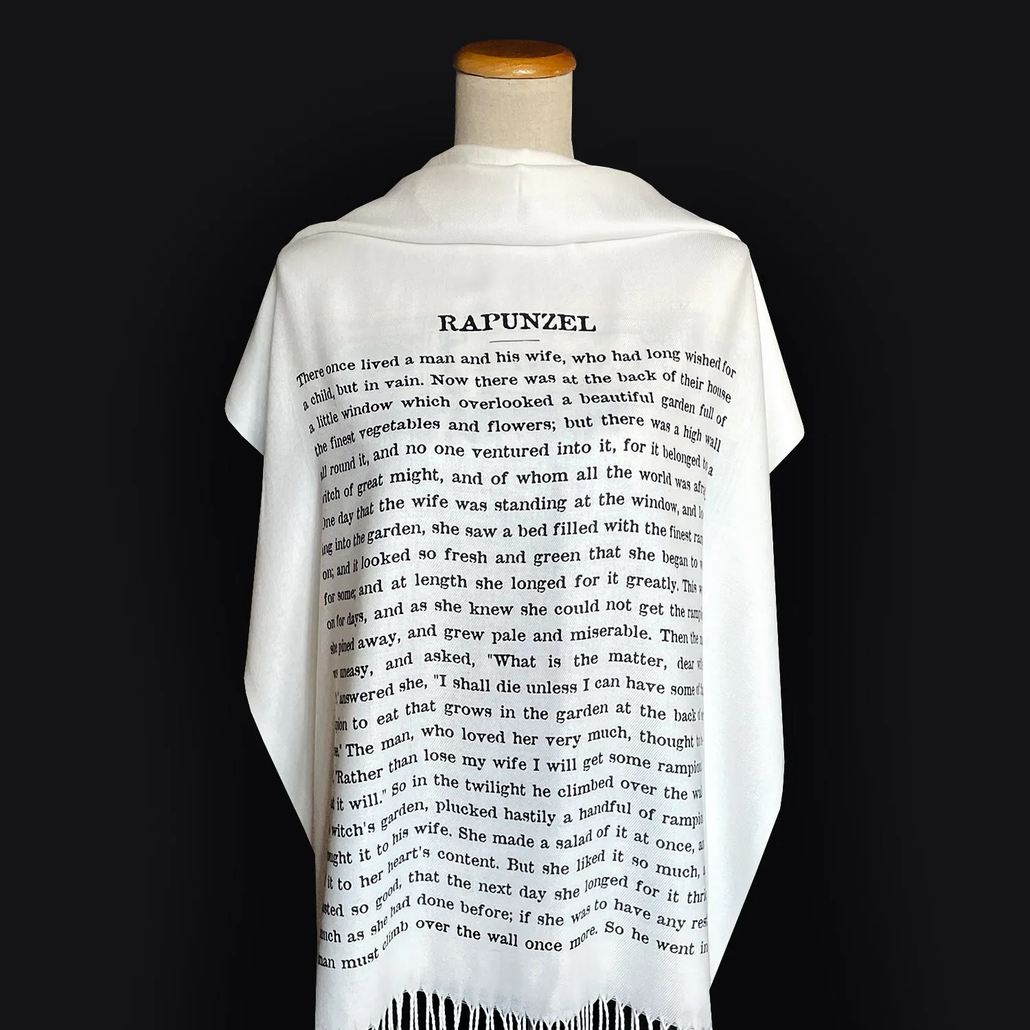 Rapunzel Scarf Shawl Wrap, Book Scarf, Literary Scarf, Classic Literature, Brothers Grimm Fairy Tale, Cozy Gift for Book Lovers