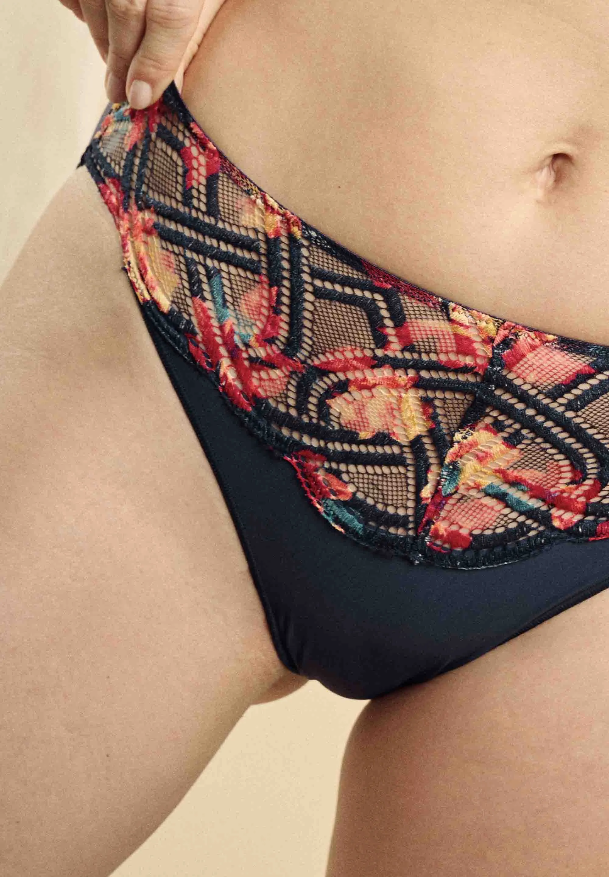Slip Elise Fantaisy Imprimé Bleu Marine & Fleurs