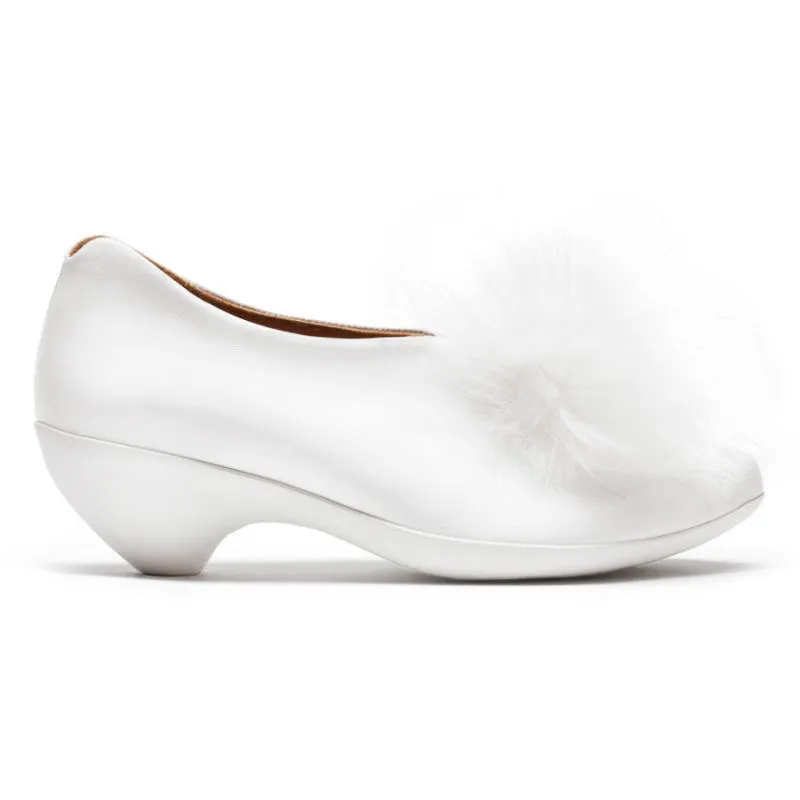 SS25_29 PUFFBALL White | Leather Slip On