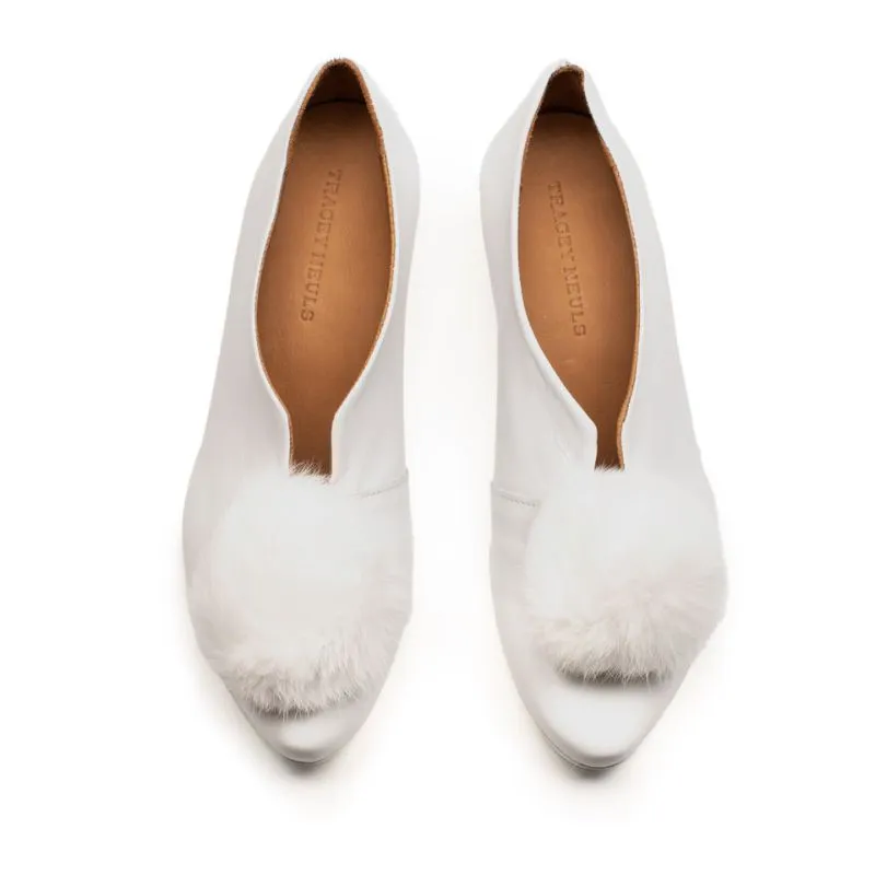 SS25_29 PUFFBALL White | Leather Slip On