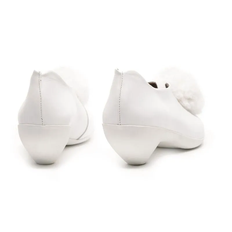 SS25_29 PUFFBALL White | Leather Slip On