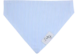White Stripes On Light Blue Dog Bandana