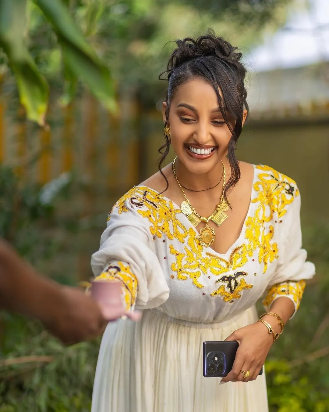 Yellow designs habesha dress for new year vibrant Habesha Kemis